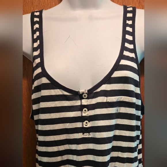 Aerie Black&white Striped Lightweight Tank Top SzL NWT - Picture 5 of 8